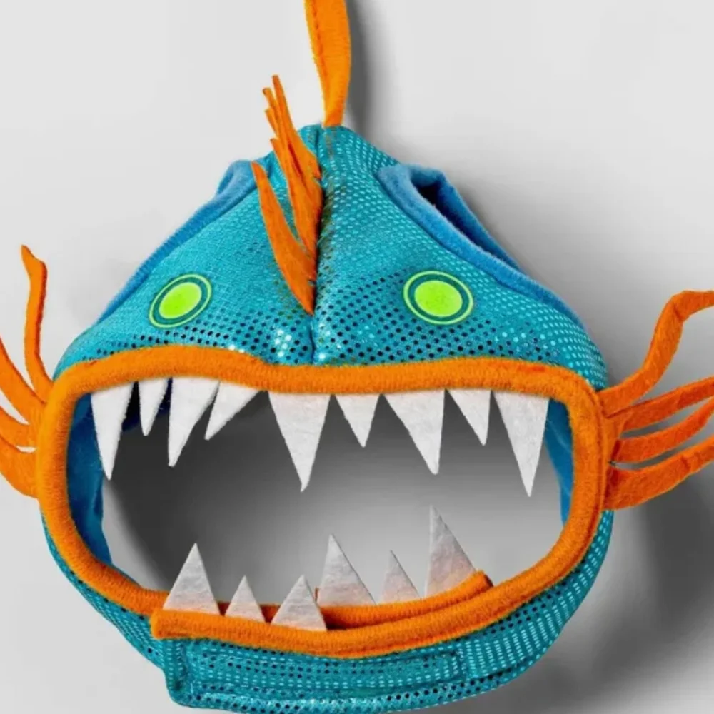 Glow in the dark Angel fish headpiece for cats
